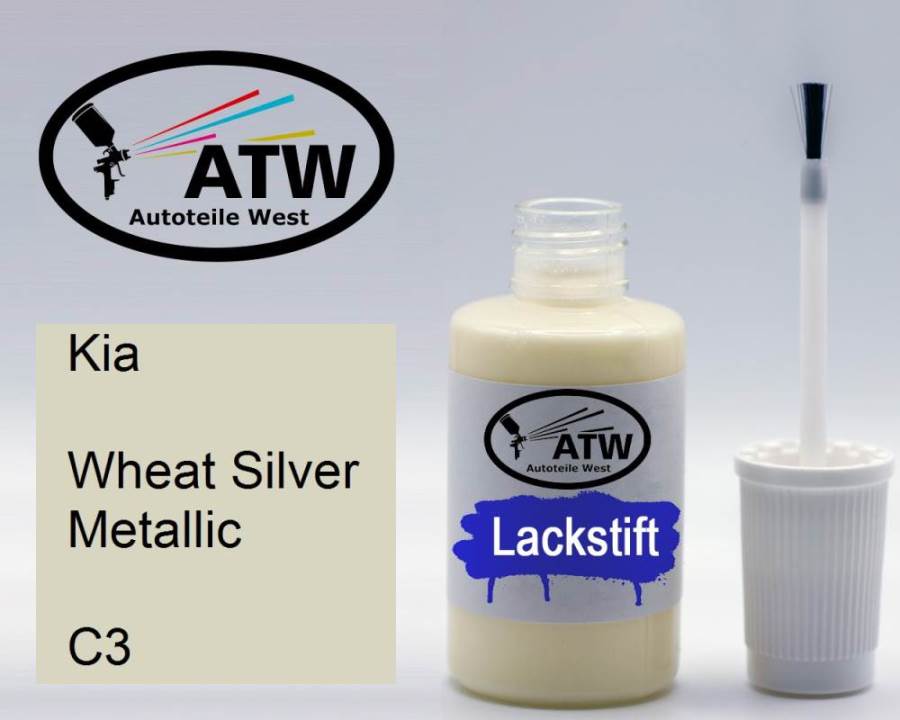 Kia, Wheat Silver Metallic, C3: 20ml Lackstift, von ATW Autoteile West.